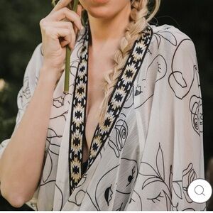 SUKISO WOMEN'S GODDESS KIMONO IN SELF-PORTRAIT black white one size